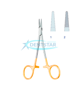 halsey needle holder used in surgical procedures for precise needle control and manipulation, medical grade stainless steel.