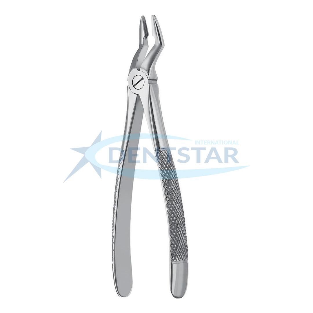 Extracting Forceps English Pattern Fig 53 for upper molars. Anatomical pointed beaks in German stainless steel for surgical precision. Extracting Forceps English Pattern Fig 53 for upper molars. Anatomical pointed beaks in German stainless steel for surgical precision.
